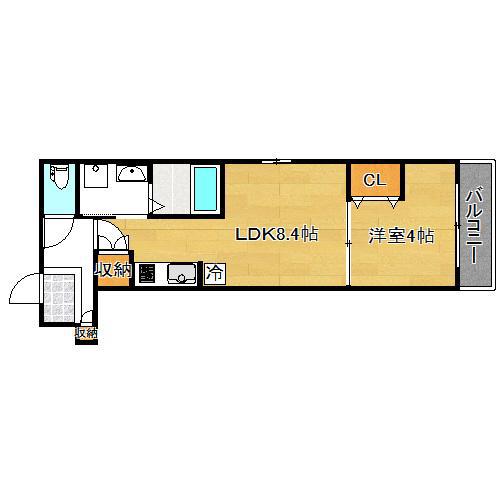 H-MAISON平野ノースIII(1LDK/1階)の間取り写真