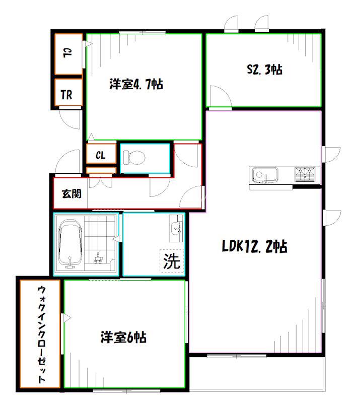 SOLEADO(2SLDK/1階)の間取り写真