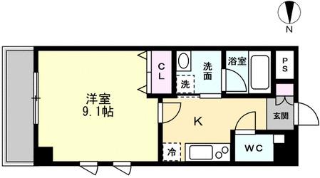 フロンティアイースト(1K/5階)の間取り写真
