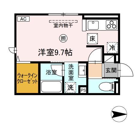 ボナ ベレッザ(ワンルーム/1階)の間取り写真