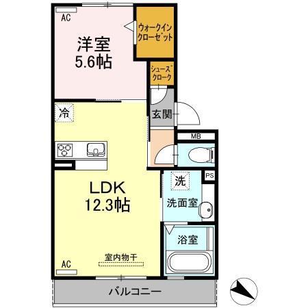 クレアンジュ A(1LDK/2階)の間取り写真