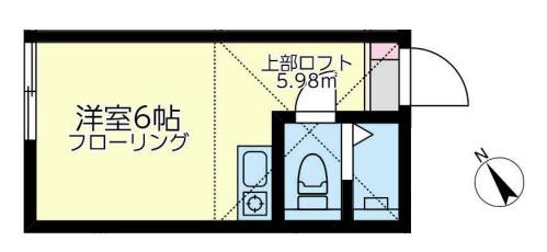 ユナイト鶴見ルーブルの杜(ワンルーム/2階)の間取り写真