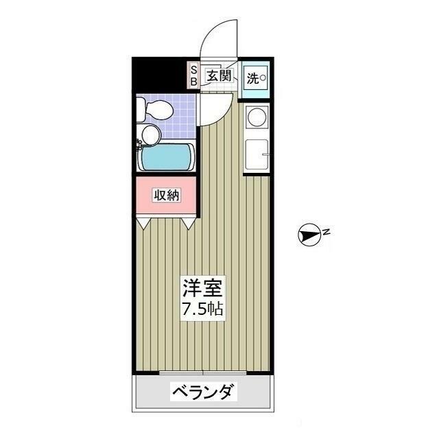 湘南平塚コート(ワンルーム/3階)の間取り写真