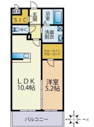 グランツ パシオン(1LDK/3階)の間取り写真