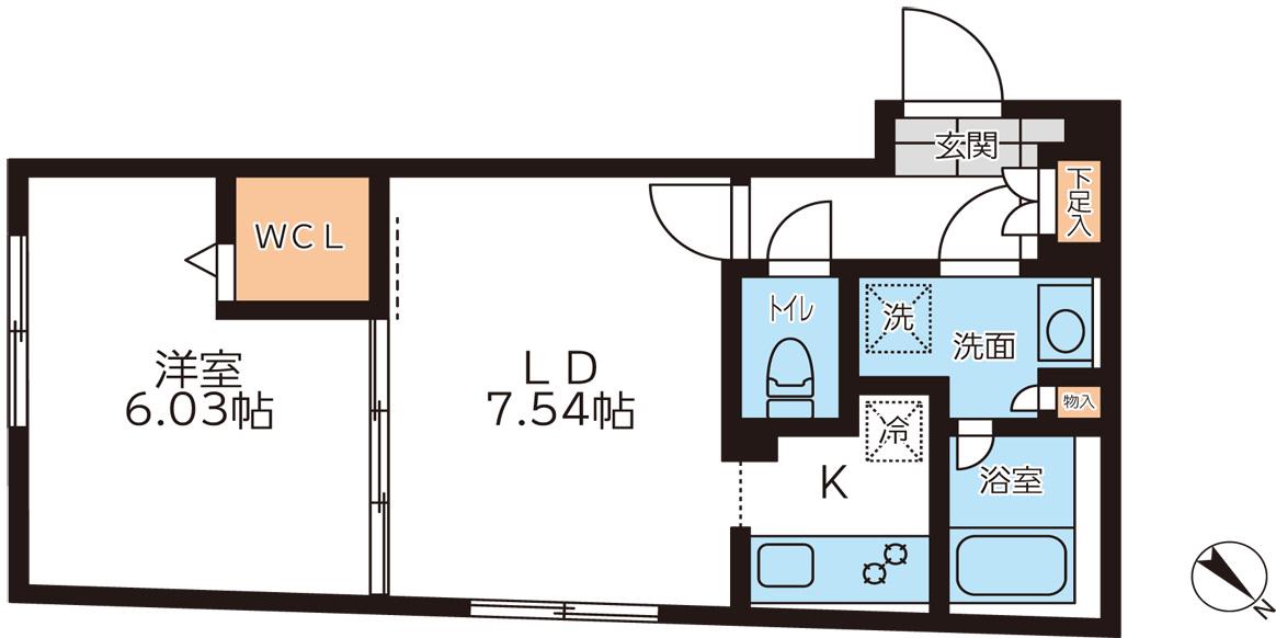 PASEO笹塚(1LDK/2階)の間取り写真