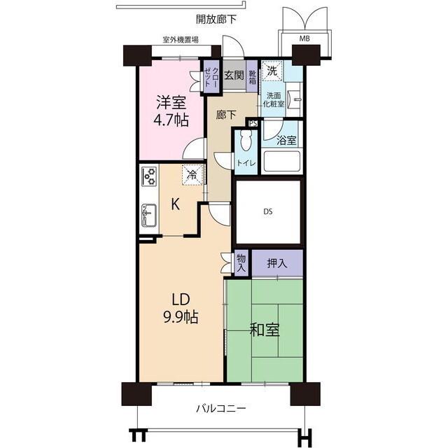 グランデュオ北街区(2LDK/3階)の間取り写真