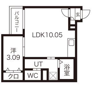 WARREN KANSEIII(1LDK/1階)の間取り写真