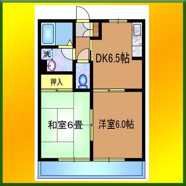 プラネックス花小金井(2DK/3階)の間取り写真