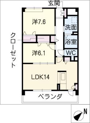 MAISON DE RIVIERE(2LDK/1階)の間取り写真