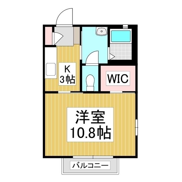 PALACE O-BELLS A棟(1K/1階)の間取り写真