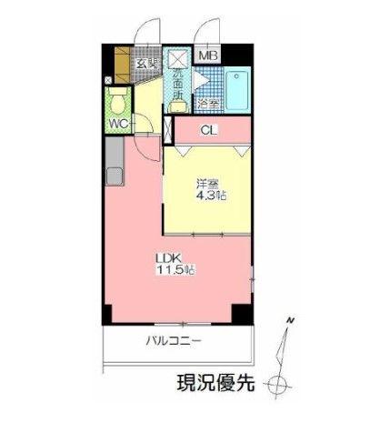 ベルフォート21(1LDK/2階)の間取り写真