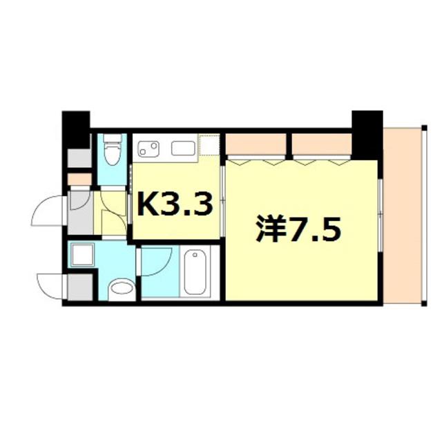 S-FORT神戸小河通(1K/3階)の間取り写真