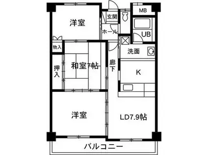 ハートフルライフIWASAIII(3LDK/5階)の間取り写真