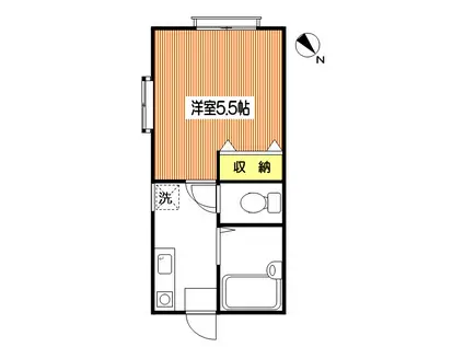 第5西調布ハイツ(1K/1階)の間取り写真