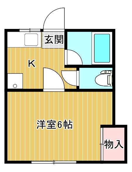 シティハウス関屋(1K/1階)の間取り写真