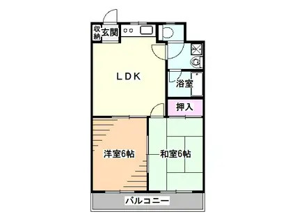 アーバン貫井(2DK/2階)の間取り写真