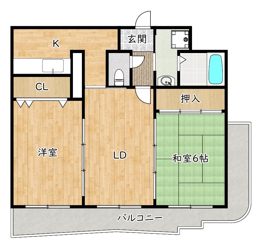 エクセレントII(2LDK/5階)の間取り写真