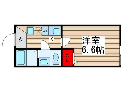 FELICITA八千代台(1K/1階)の間取り写真