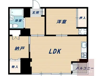 新大阪グランドハイツ 2号棟(1SLDK/5階)の間取り写真