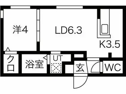 TERRACE KASUMI 南10西1MS(1LDK/1階)の間取り写真