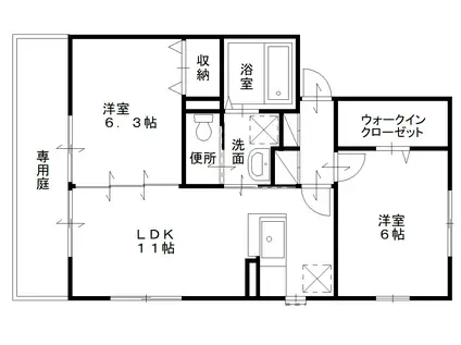 エクセレンス早島(2LDK/1階)の間取り写真