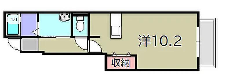 ヴィオラ・U I棟(1K/2階)の間取り写真