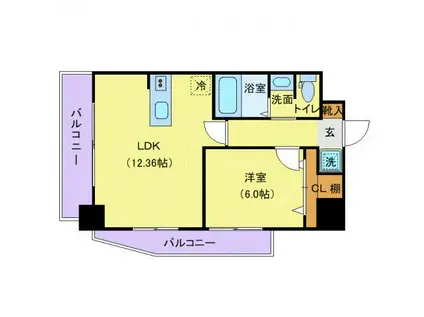 NASIC仙台東口(1LDK/7階)の間取り写真