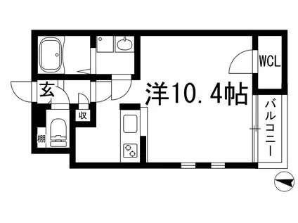クレイノ宝塚東(ワンルーム/2階)の間取り写真