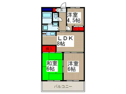 メゾン椎橋(3LDK/4階)の間取り写真