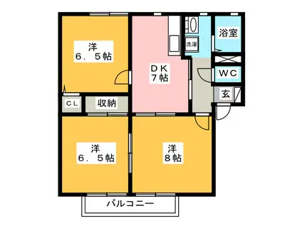 HOTARU C棟(3DK/2階)の間取り写真