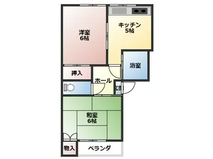 コスモコーポ駅前(2DK/2階)の間取り写真