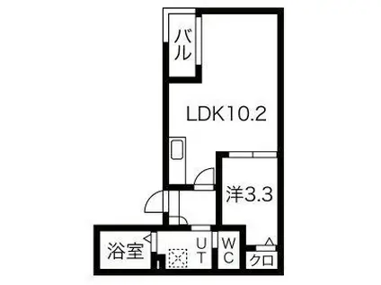 WARREN HIGASHIHARUTA I(1LDK/2階)の間取り写真