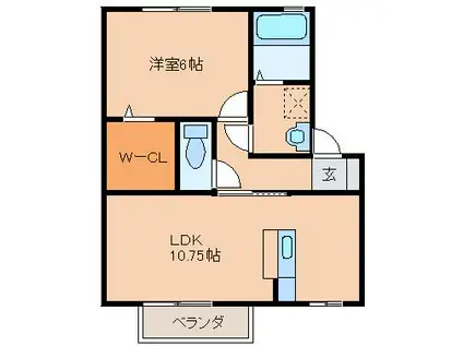 パルティール(1LDK/2階)の間取り写真