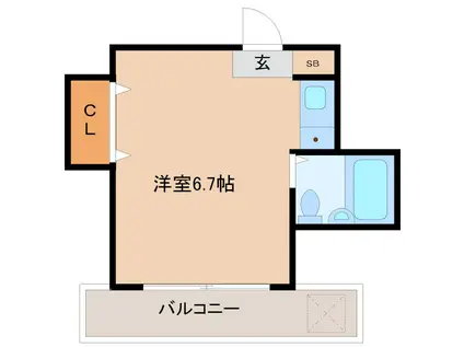 南塚口ファインコート(ワンルーム/2階)の間取り写真