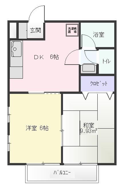 シティシャトレ峰(2DK/2階)の間取り写真
