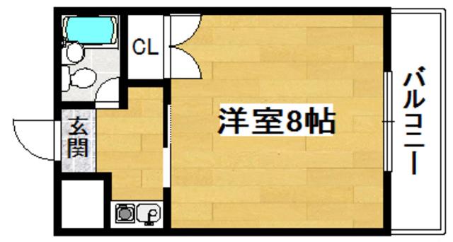 フラットピア88(1K/4階)の間取り写真