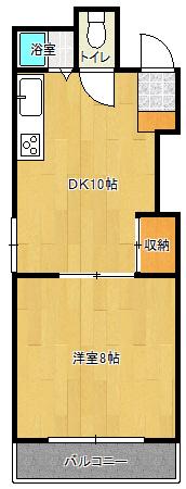第1田中ビル(1LDK/2階)の間取り写真