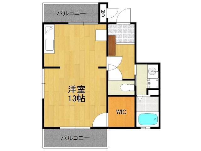 ワンズ・ガーデン(ワンルーム/2階)の間取り写真