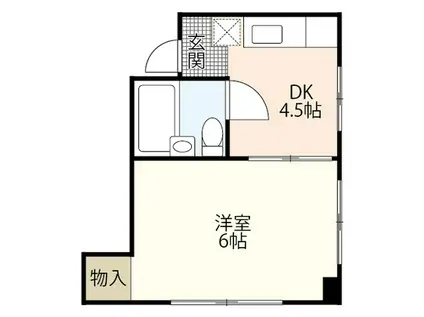 第2若宮ビル(1DK/2階)の間取り写真