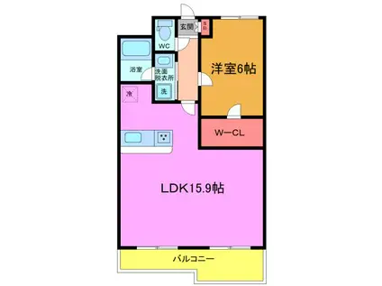 都営新宿線 一之江駅 徒歩1分 13階建 築5年(1LDK/11階)の間取り写真