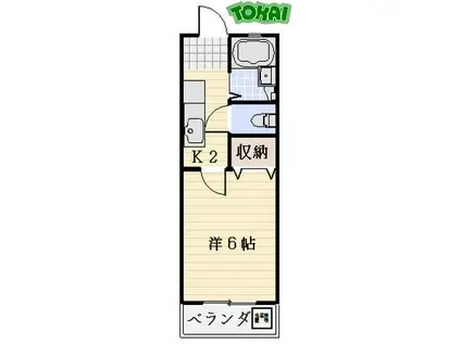 SOMEDAY(1K/2階)の間取り写真