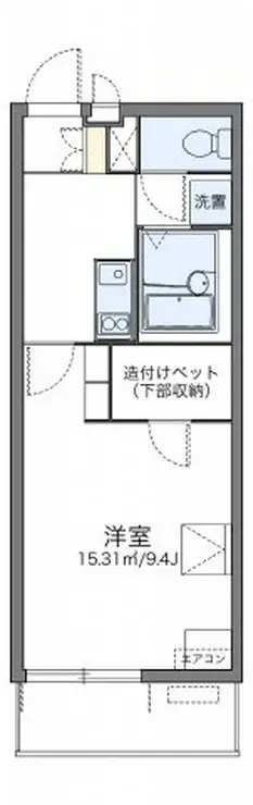 レオパレスけやき 1階階 間取り