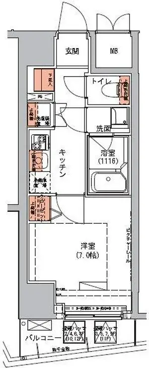 ハーモニーレジデンス三田 8階階 間取り