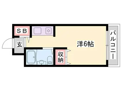 ル・ヴァンエスポワール(1K/4階)の間取り写真