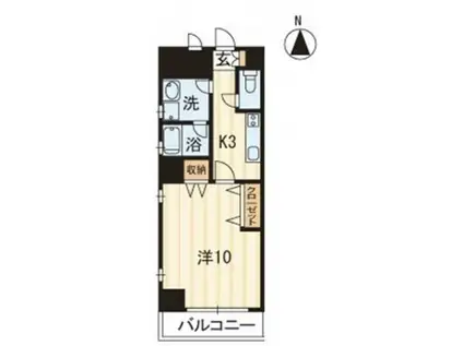 リフュージュ・N(1K/3階)の間取り写真