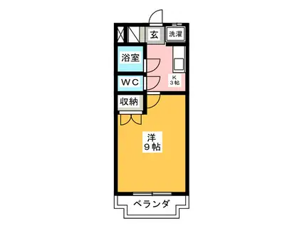 ストーク8(1K/3階)の間取り写真