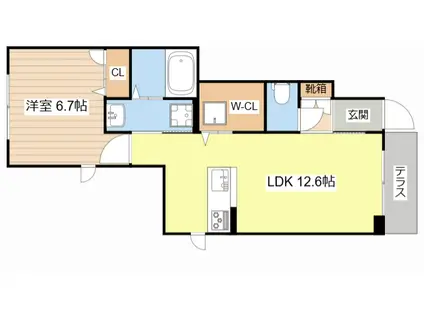 シャーメゾン正風(1LDK/1階)の間取り写真