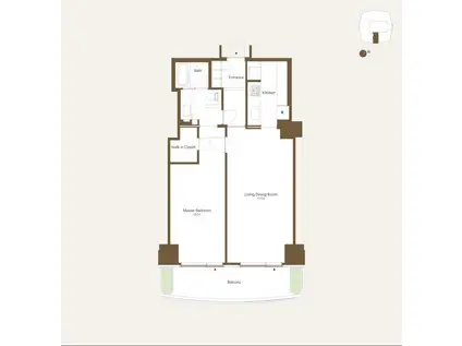 愛宕グリーンヒルズフォレストタワー(1LDK/28階)の間取り写真