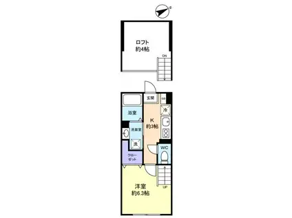 OPUSV(1K/1階)の間取り写真