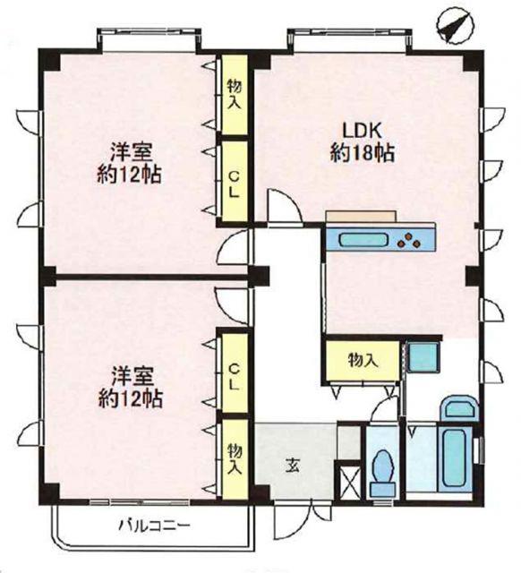 ヤミゾビル(2LDK/3階)の間取り写真